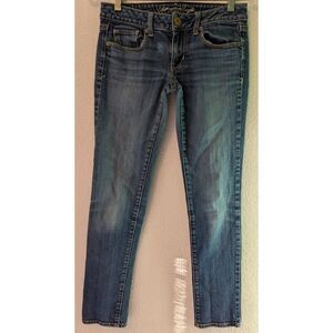 AMERICAN EAGLE jeans Low Rise women size 2S 25x28 stretch skinny (685)
